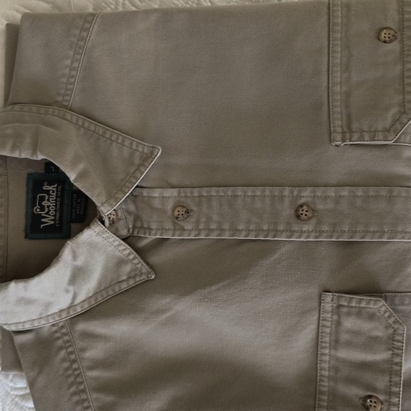 Woolrich 100% Cotton Long Sleeve Sand color Button up size L - Picture 14 of 15